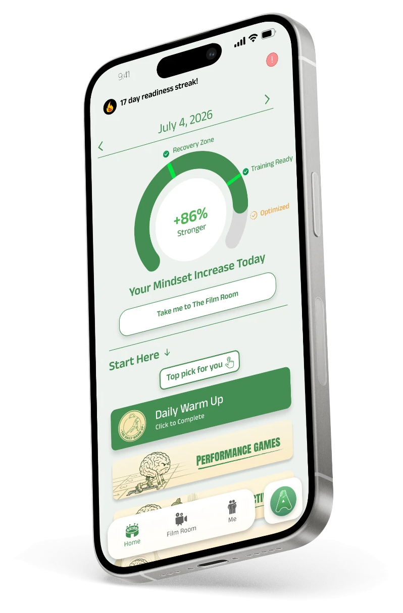 AthletesTogether home screen showing the Daily Mindset Increase